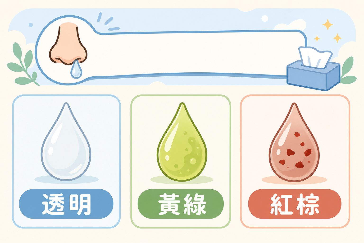 鼻涕顏色代表的健康訊號